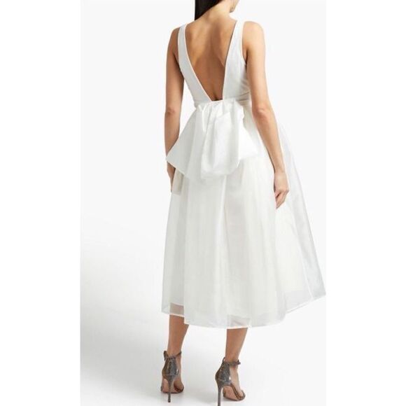 NWT Sachin & Babi Tea Length Organza Bow Dress Size 10 - Picture 2 of 16